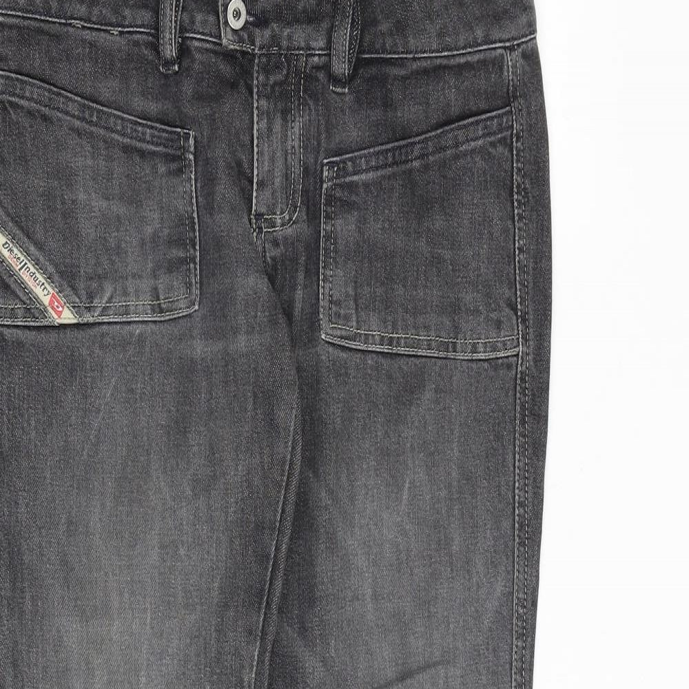 Diesel Womens Grey Cotton Bootcut Jeans Size 28 in Regular Zip