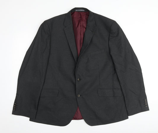 Marks and Spencer Mens Grey Polyester Jacket Suit Jacket Size 46 Regular