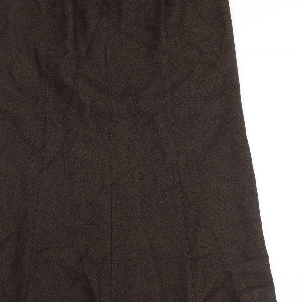 Steilmann Womens Brown Acrylic Swing Skirt Size 18 Zip