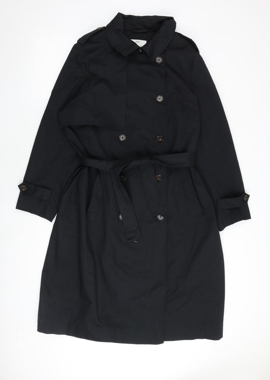 Marks and Spencer Womens Black Trench Coat Coat Size 20 Tie