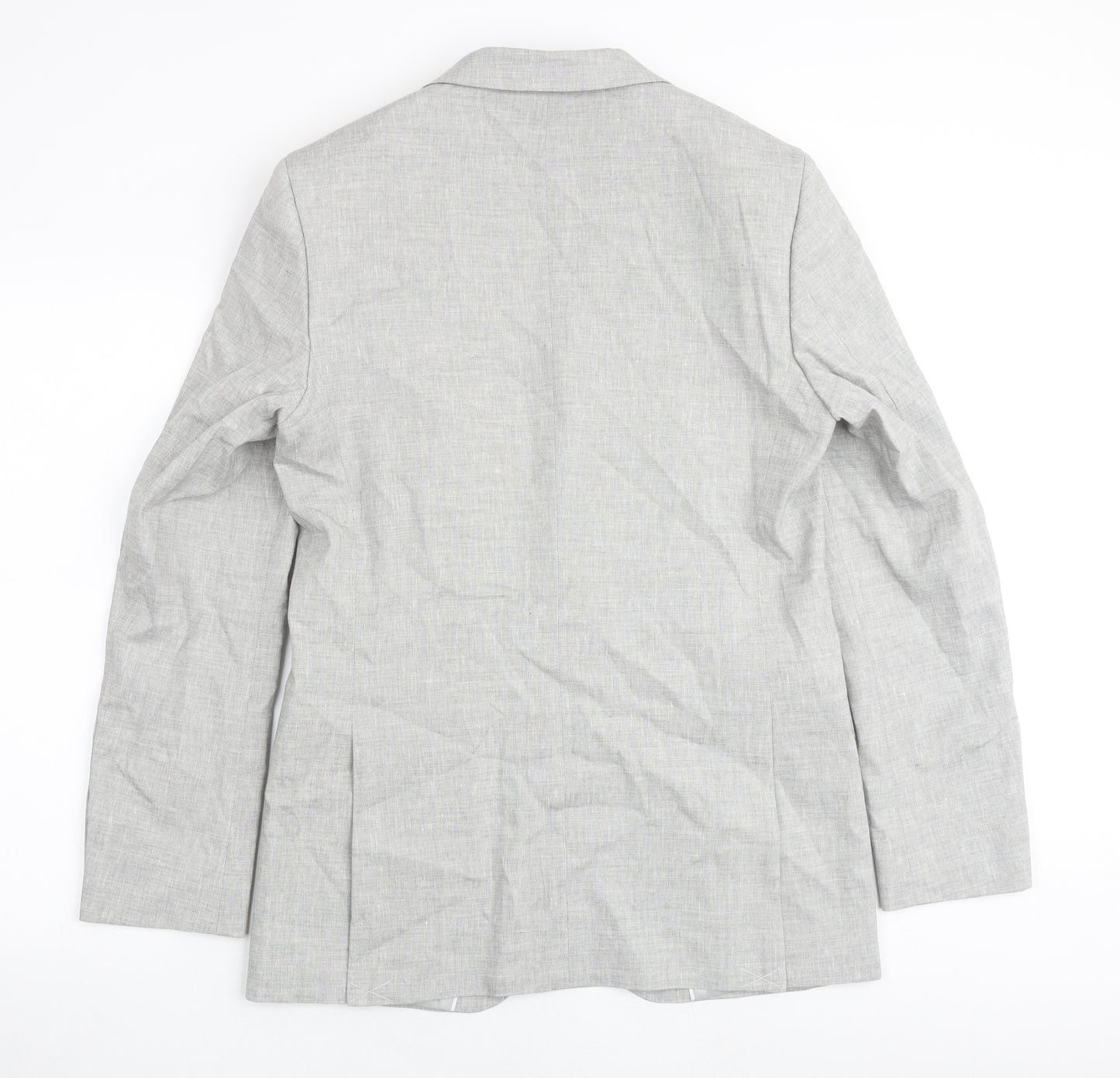 Marks and Spencer Mens Grey Flax Jacket Suit Jacket Size 38 Regular