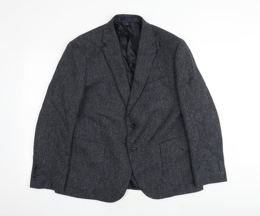 Marks and Spencer Mens Blue Wool Jacket Blazer Size 44 Regular