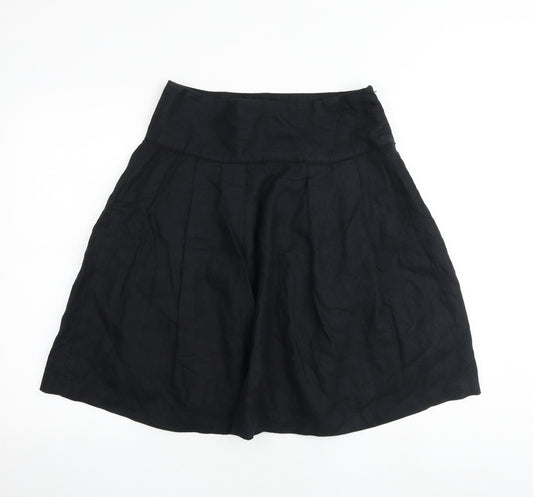 Gap Womens Black Linen Swing Skirt Size 10 Zip