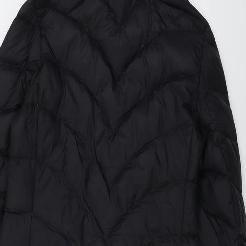 Marks and Spencer Womens Black Quilted Coat Size 10 Zip