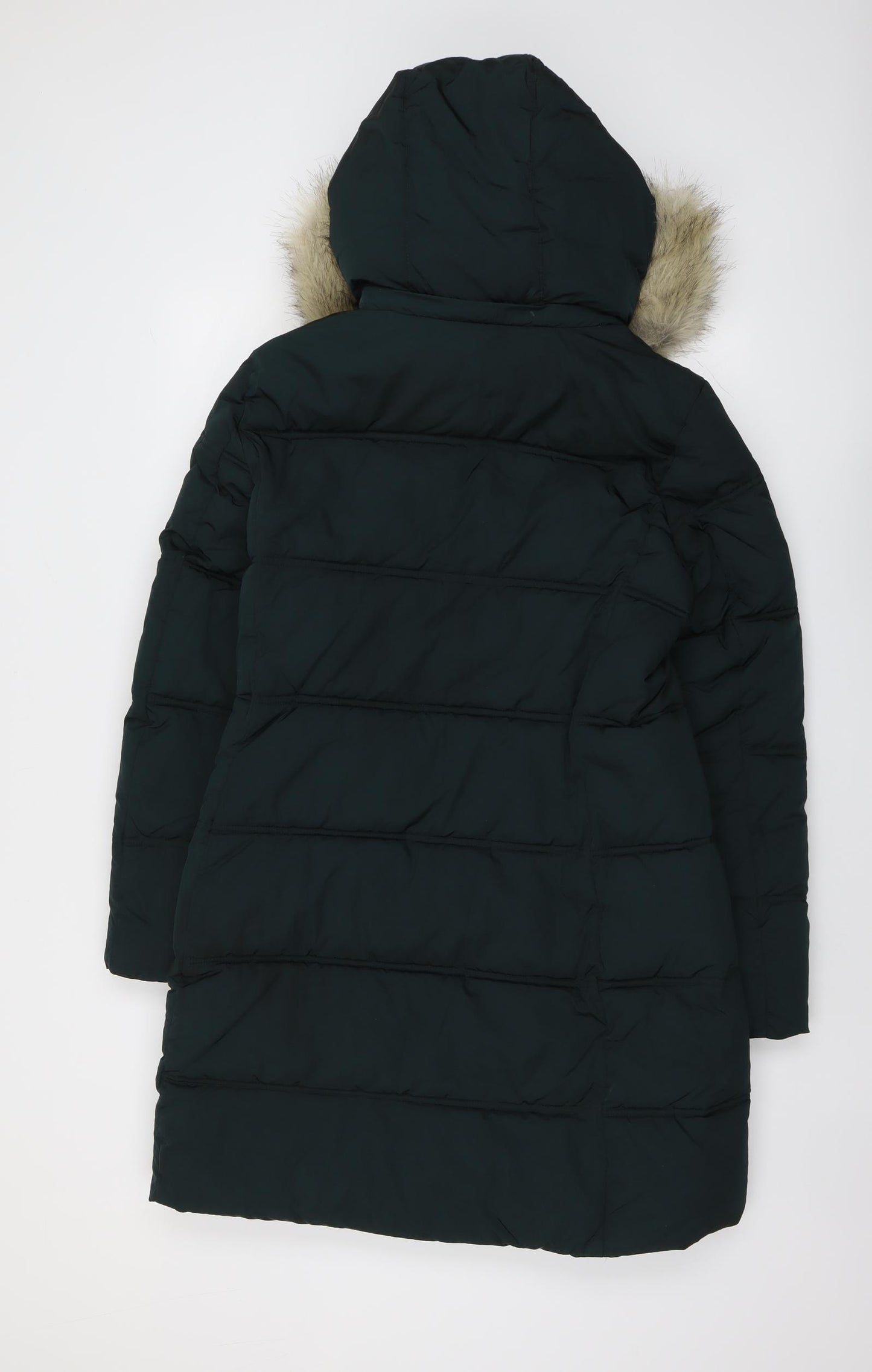 Marks and Spencer Womens Green Parka Coat Size 10 Zip