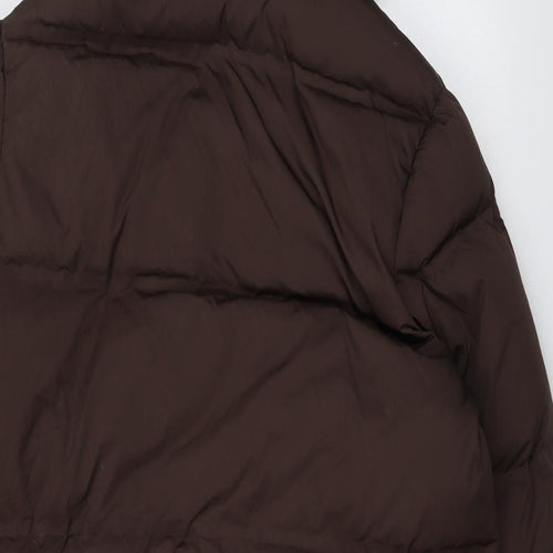 Marks and Spencer Womens Brown Quilted Coat Size 20 Zip