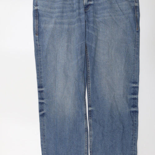 St Michael Mens Blue Cotton Straight Jeans Size 36 in L29 in Regular Button