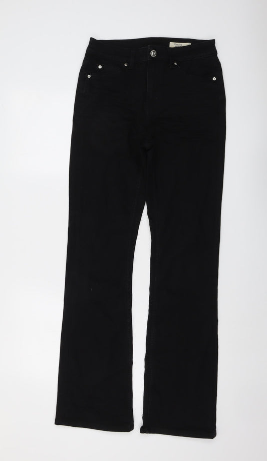 Marks and Spencer Womens Black Cotton Bootcut Jeans Size 10 L32 in Regular Button