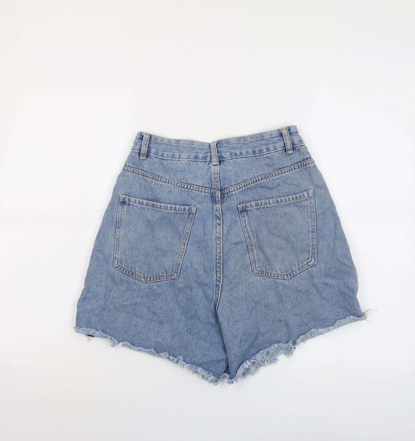 Cotton On Womens Blue Cotton Cut-Off Shorts Size 10 L4 in Regular Button
