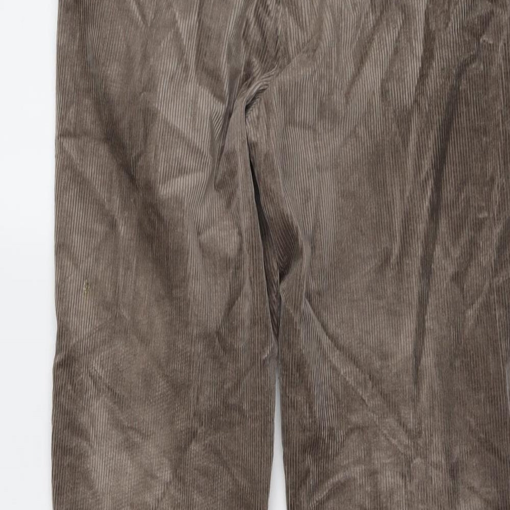 Marks and Spencer Mens Brown Cotton Trousers Size 30 in L29 in Regular Button