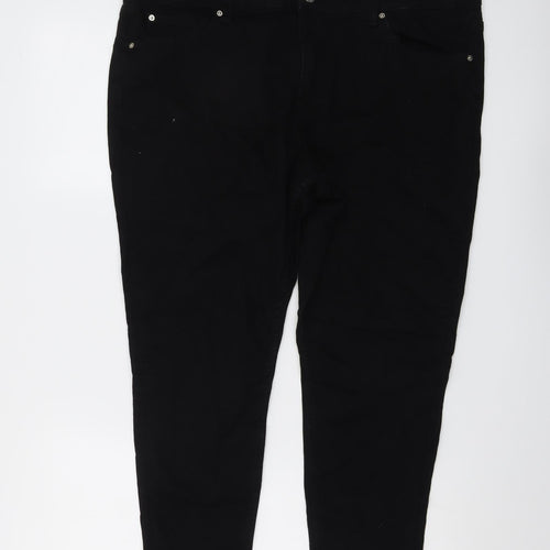 Marks and Spencer Womens Black Cotton Skinny Jeans Size 20 L23 in Regular Button