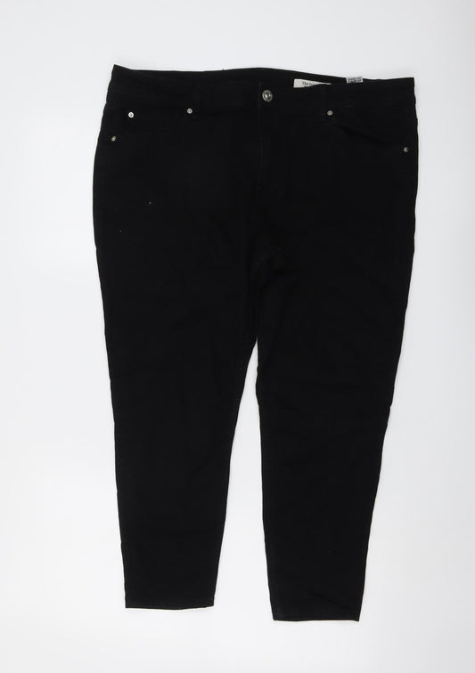 Marks and Spencer Womens Black Cotton Skinny Jeans Size 20 L23 in Regular Button