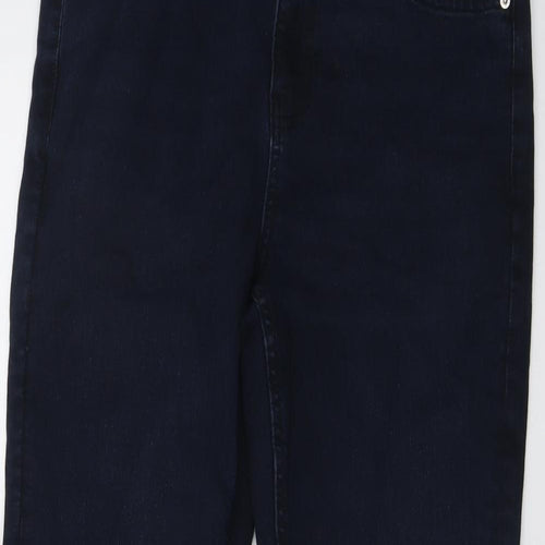 Marks and Spencer Womens Blue Cotton Bootcut Jeans Size 12 L27 in Regular Button