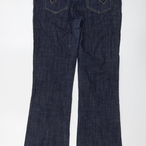 NEXT Womens Blue Cotton Bootcut Jeans Size 8 L30 in Regular Button