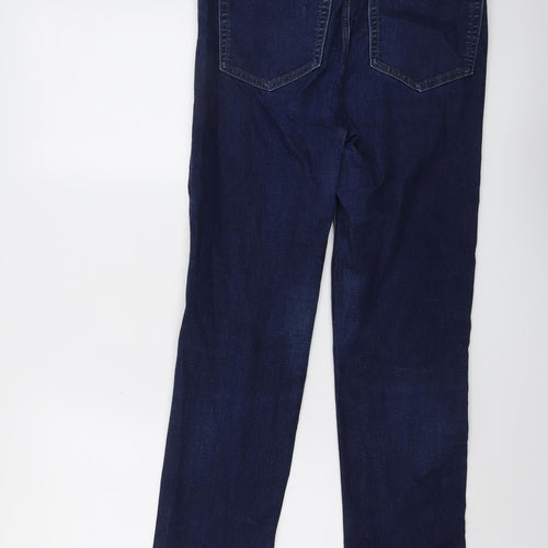 Marks and Spencer Womens Blue Cotton Skinny Jeans Size 12 L28 in Regular Button