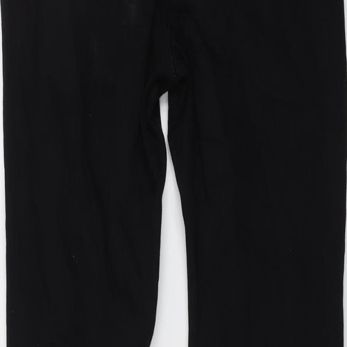 Marks and Spencer Womens Black Cotton Straight Jeans Size 12 L28 in Regular Button