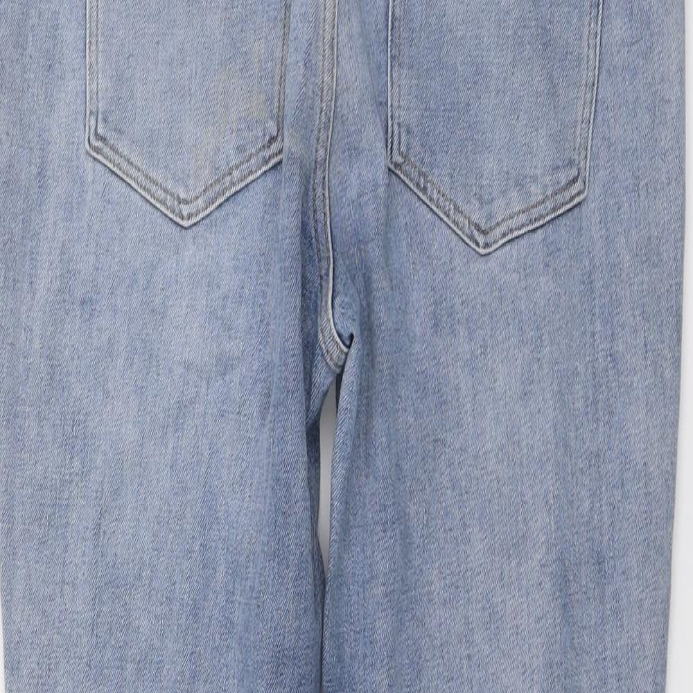 H&M Womens Blue Cotton Skinny Jeans Size M L26 in Regular Button