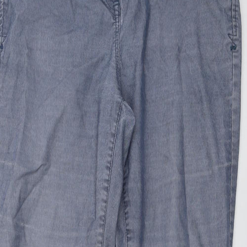 NEXT Womens Blue Cotton Trousers Size 14 L31 in Regular Button