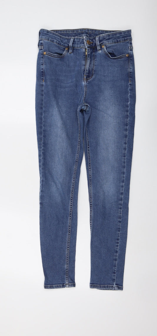 Oasis Womens Blue Cotton Skinny Jeans Size 12 L27 in Regular Button