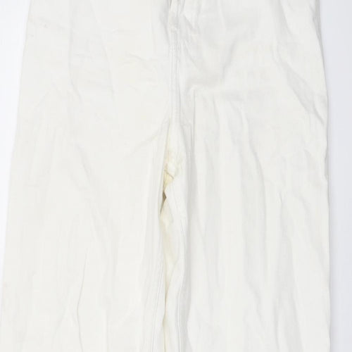 Topshop Womens Ivory Cotton Straight Jeans Size 26 in L33 in Regular Button