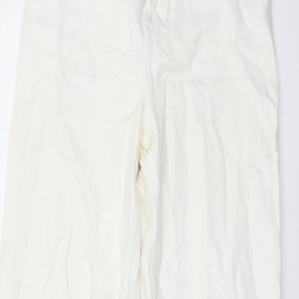 Topshop Womens Ivory Cotton Straight Jeans Size 26 in L33 in Regular Button