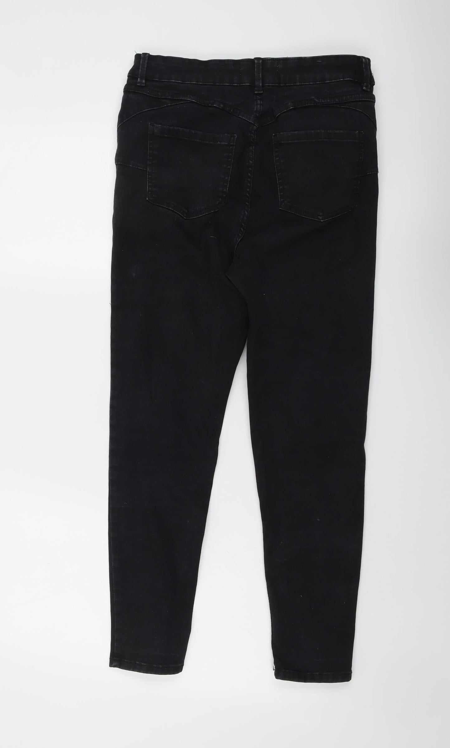 New Look Womens Black Cotton Skinny Jeans Size 12 L25 in Regular Button