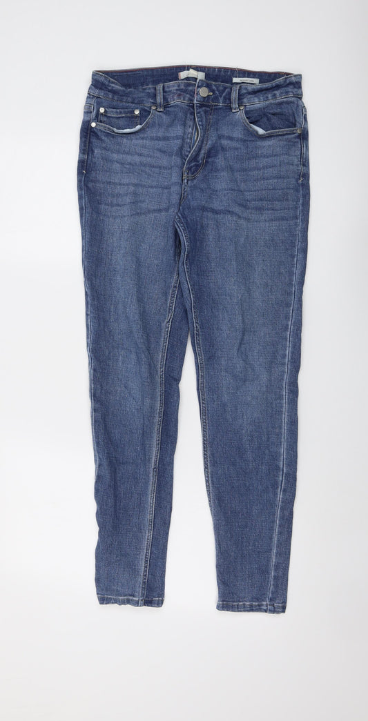 Joules Womens Blue Cotton Skinny Jeans Size 12 L28 in Regular Button