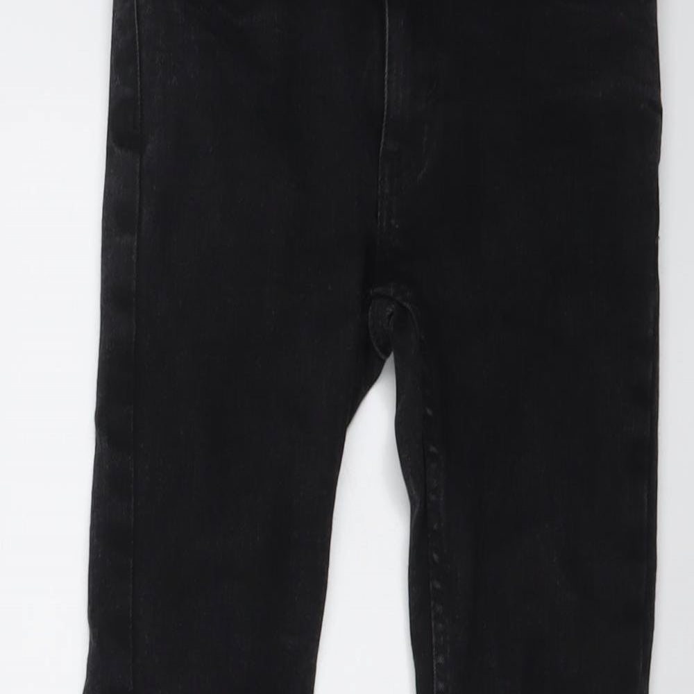 H&M Boys Black Cotton Skinny Jeans Size 6-7 Years Regular Button
