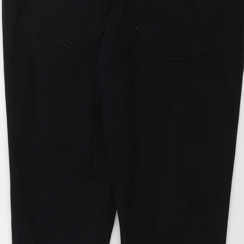 NEXT Womens Black Cotton Skinny Jeans Size 16 L27 in Regular Button