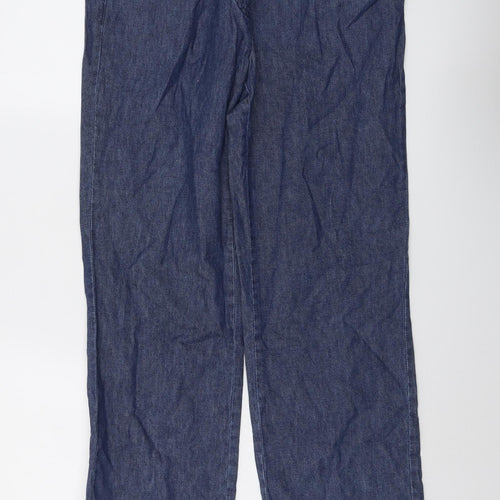 Damart Womens Blue Cotton Trousers Size 12 L26 in Regular