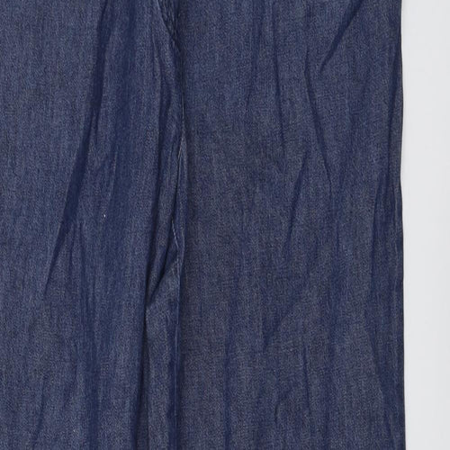Damart Womens Blue Cotton Trousers Size 12 L26 in Regular