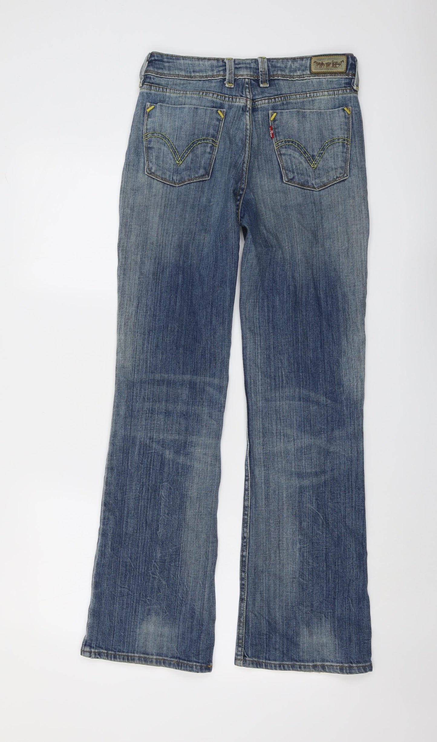 Levi's Womens Blue Cotton Bootcut Jeans Size 26 in L30 in Regular Button