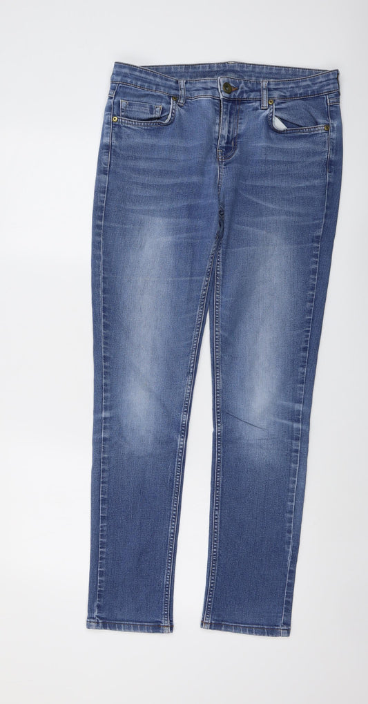 Oasis Womens Blue Cotton Skinny Jeans Size 30 in L30 in Regular Button