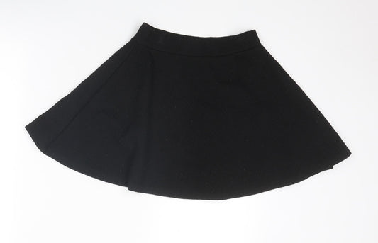 Boohoo Womens Black Geometric Polyester Swing Skirt Size 8