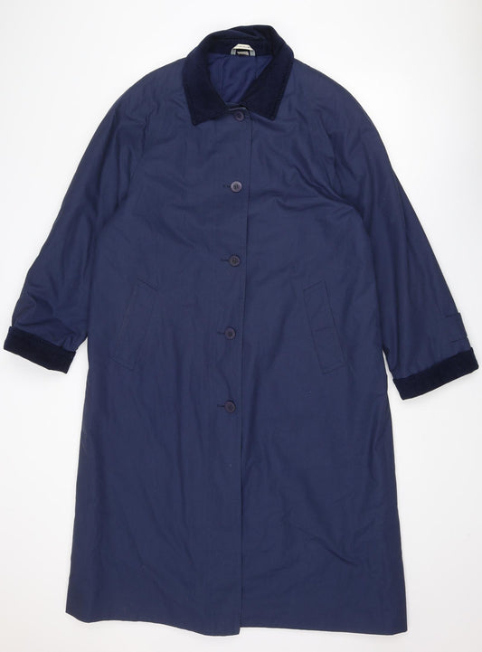 Dannimac Womens Blue Overcoat Coat Size 14 Button