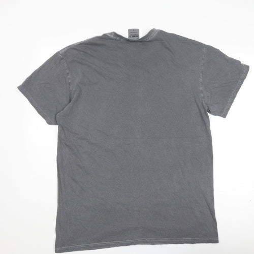 Port & Company Mens Grey Cotton T-Shirt Size L Round Neck - Last chance Gas