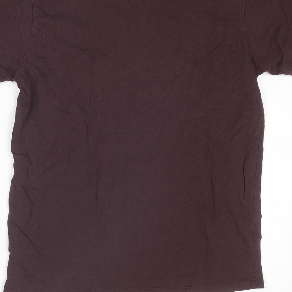 NEXT Mens Purple Cotton T-Shirt Size M Round Neck