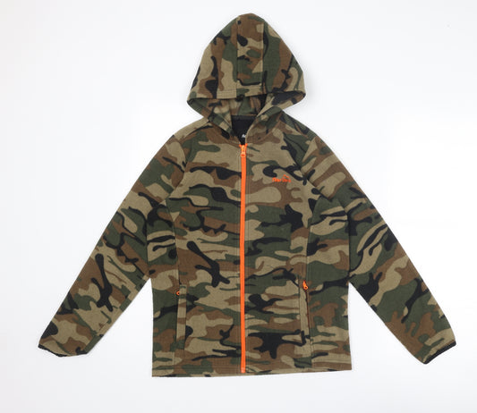 Peter Storm Boys Multicoloured Camouflage Polyester Full Zip Hoodie Size 11-12 Years Zip