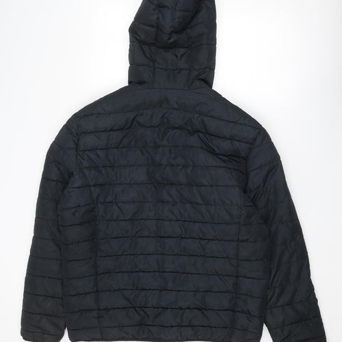 JACK & JONES Mens Black Quilted Jacket Size XL Zip