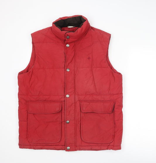 Maine New England Mens Red Gilet Jacket Size L Zip