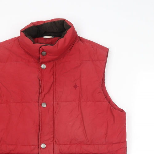 Maine New England Mens Red Gilet Jacket Size L Zip