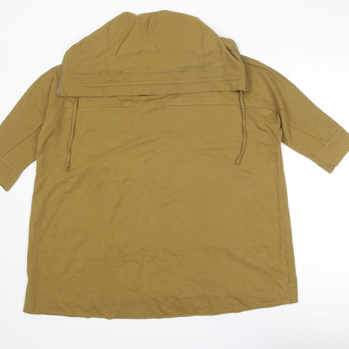 Zara Womens Brown Polyester Pullover Sweatshirt Size S Zip