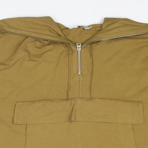 Zara Womens Brown Polyester Pullover Sweatshirt Size S Zip