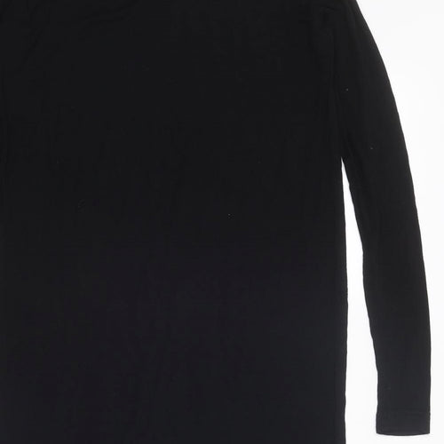 FADAK Womens Black Viscose Jumper Dress Size S Round Neck Pullover