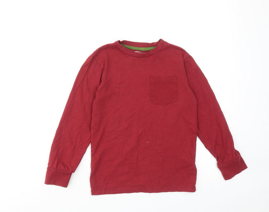 NEXT Boys Red Cotton Basic T-Shirt Size 6-7 Years Round Neck Pullover