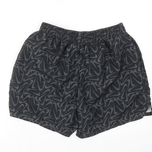 Nike Womens Grey Geometric Polyester Athletic Shorts Size 28 in Regular Drawstring