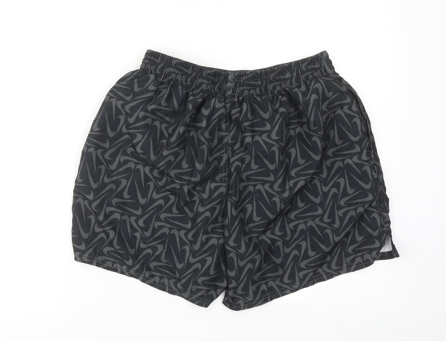 Nike Womens Grey Geometric Polyester Athletic Shorts Size 28 in Regular Drawstring