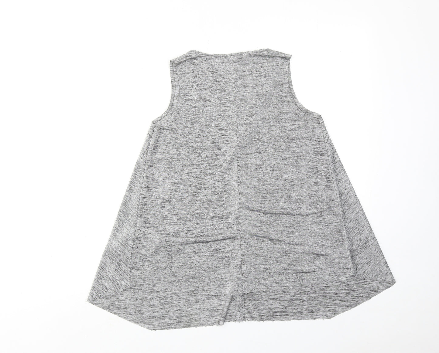 Zara Womens Grey Geometric Polyester Basic Tank Size S V-Neck