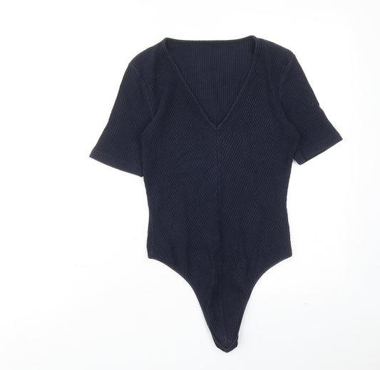 Marks and Spencer Womens Blue Cotton Bodysuit One-Piece Size 10 Snap
