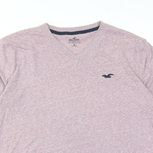 Hollister Mens Purple Cotton T-Shirt Size XS V-Neck